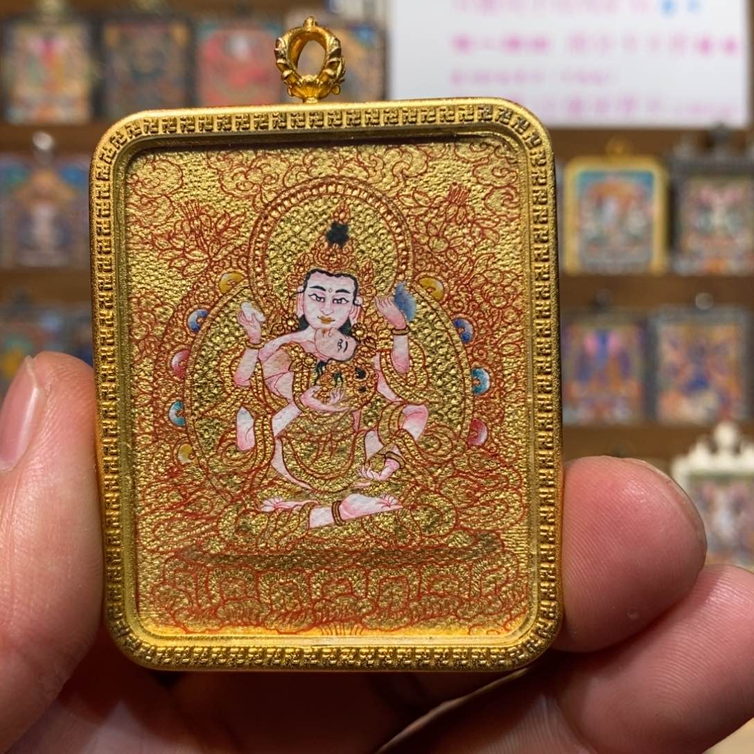 吊坠热贡纯手绘唐卡金刚萨埵