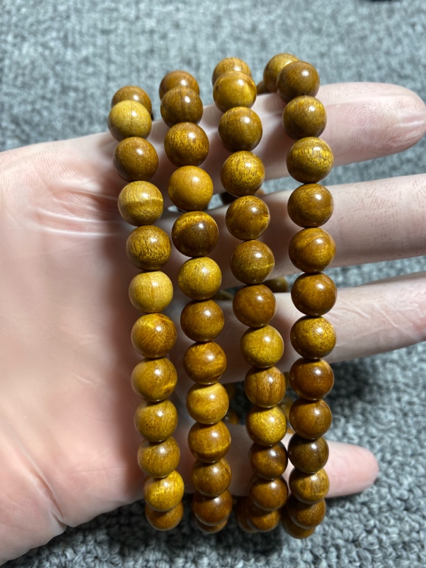 金丝楠小叶桢楠0.8/108文玩念珠脖挂手串禅意十足