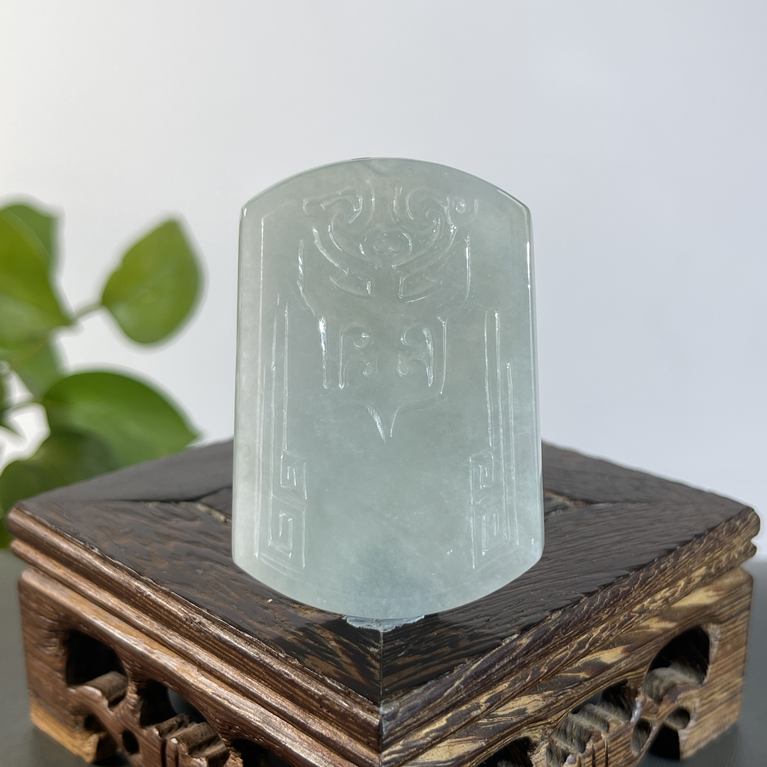 JXB01-42   天然翡翠缅甸A货  仿古牌