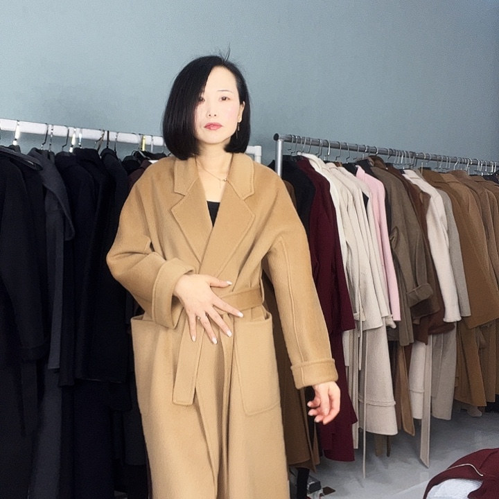 双面呢大衣浴袍浅驼色S码