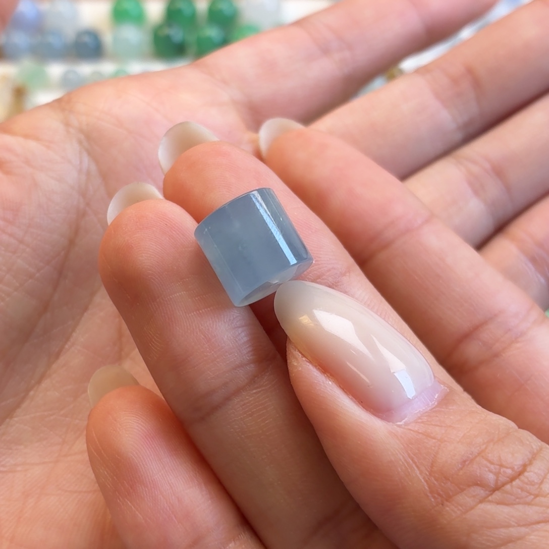 翡翠散珠蓝紫云层棉桶珠