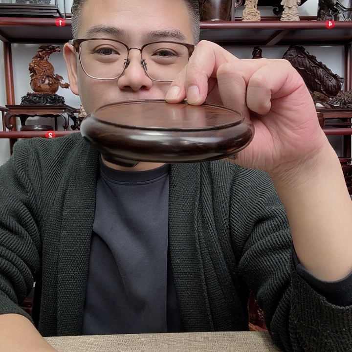 大红酸枝工艺品底座