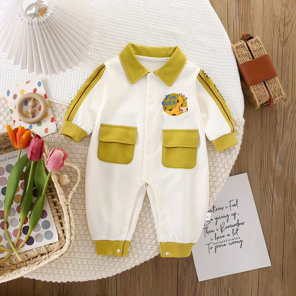 婴儿双层连体衣秋装长袖舒适透气哈衣男女宝宝外出爬服2025春秋季