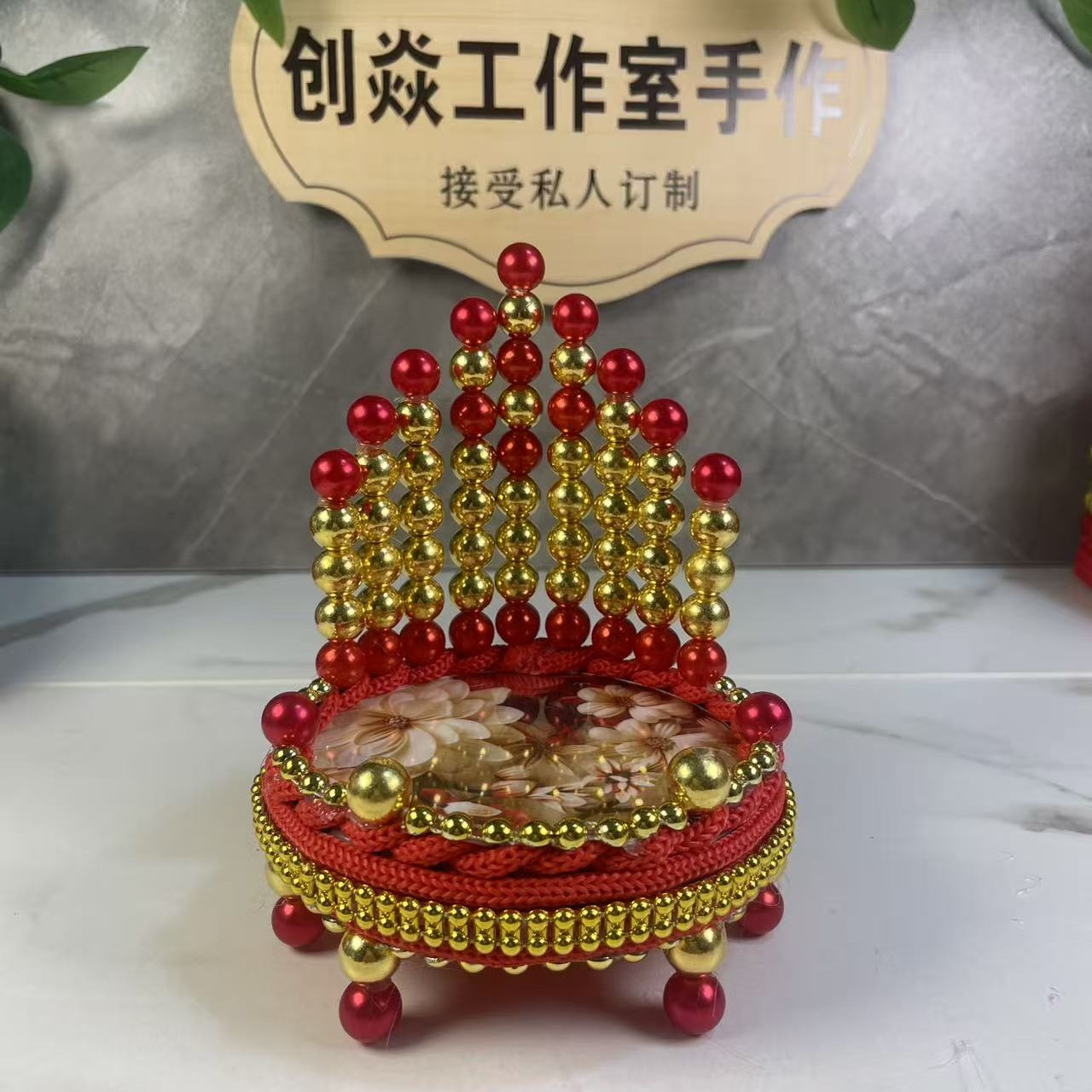 [成品]DIY手机支架桌面手工编织摆件手机支架创意自制