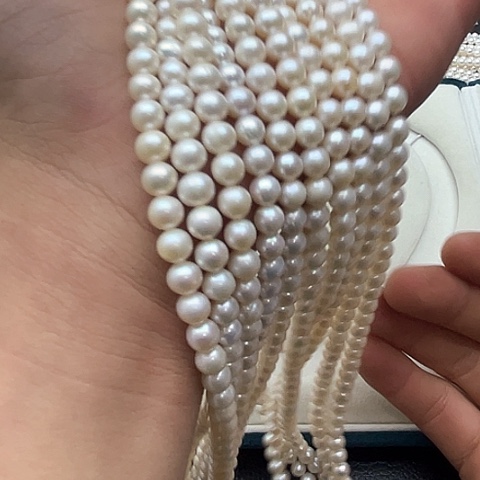 淡水珍珠珍珠项链银S925镶嵌25