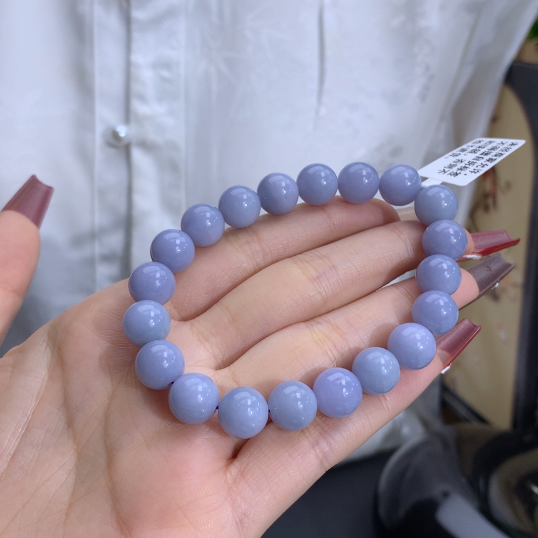 翡翠手链未镶嵌卡9.9冰润蓝紫