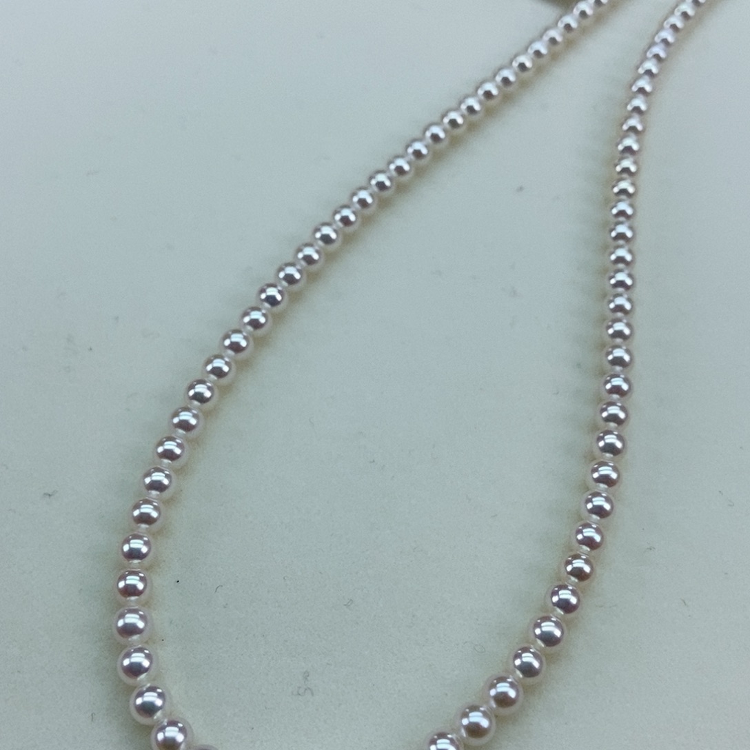 淡水珍珠4正圆无暇天女光小灯泡毕业银S925镶嵌