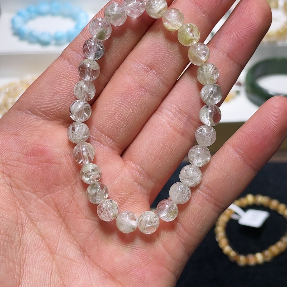 水晶手链未镶嵌雪霜发7.6