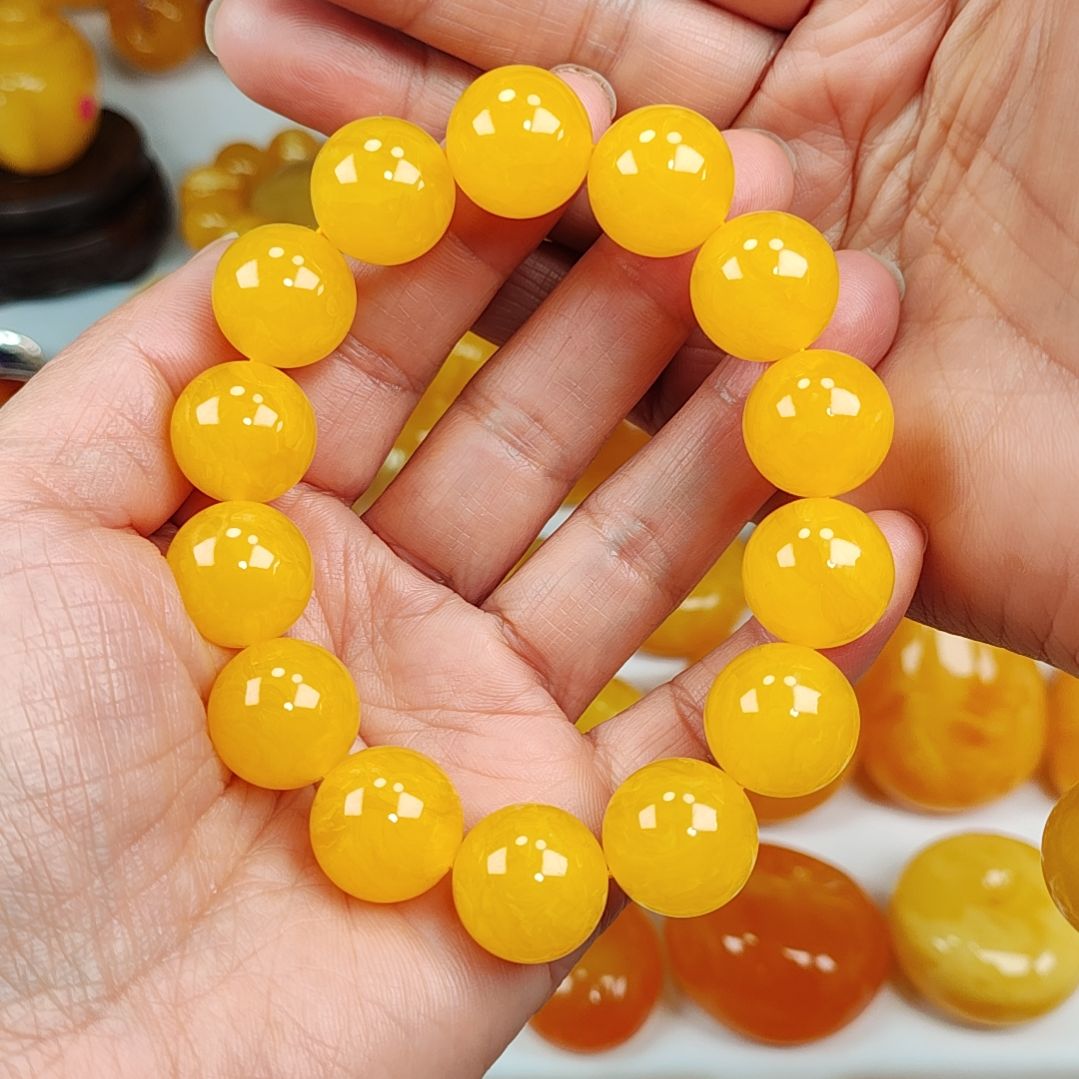 蜜蜡手串未镶嵌手串同料16