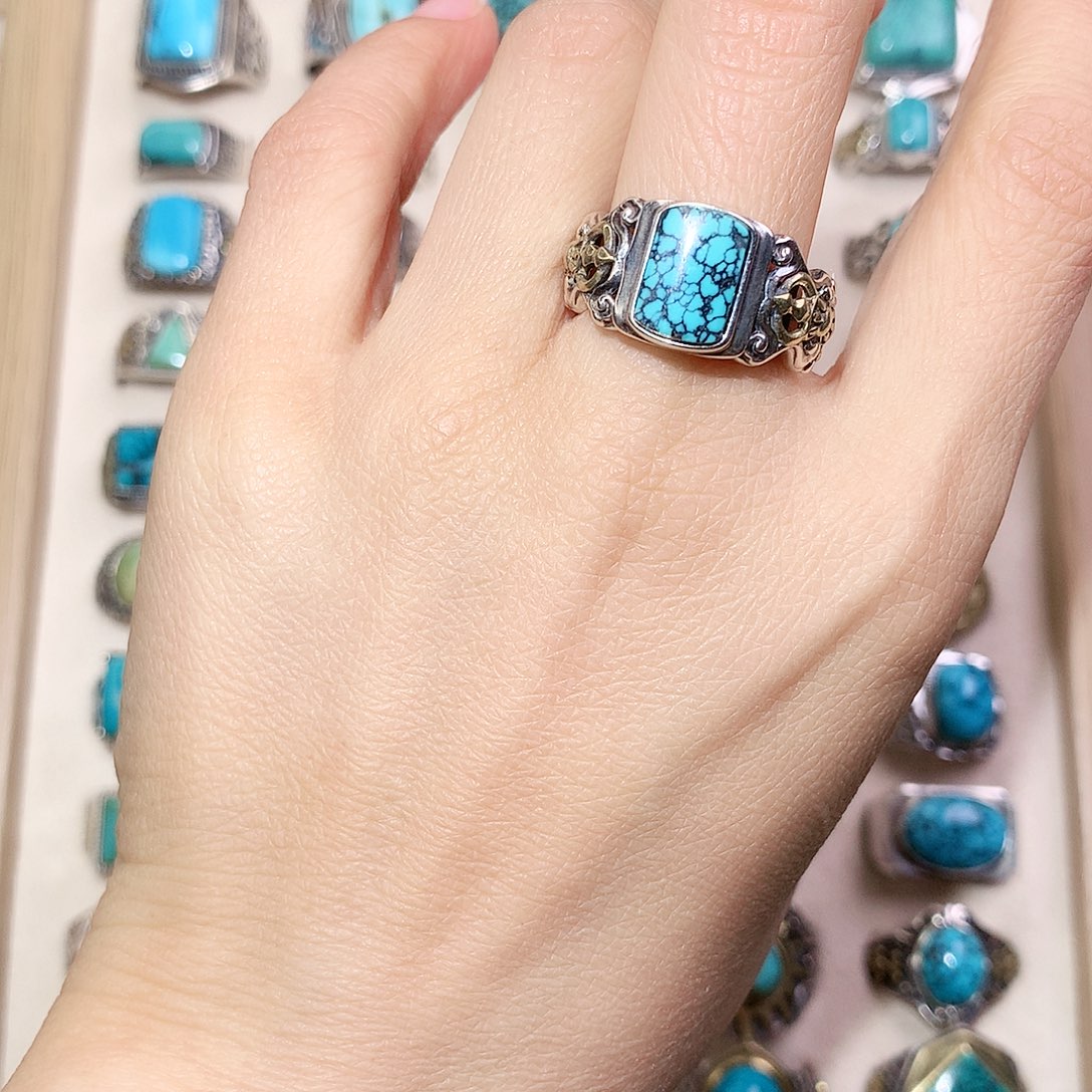 绿松石银S925镶嵌颈饰