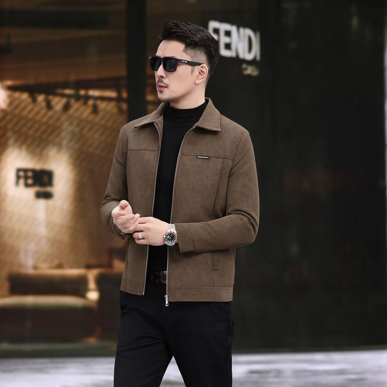 【北总专属】海宁冬款加绒加厚新款男士时尚高端翻领外套-A062