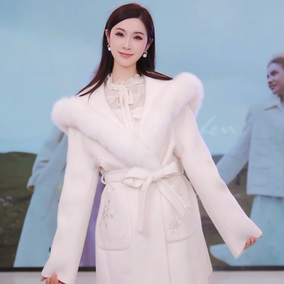 CHARFEN朝峰秋冬季海军领毛呢大衣CFE5D320-3250V