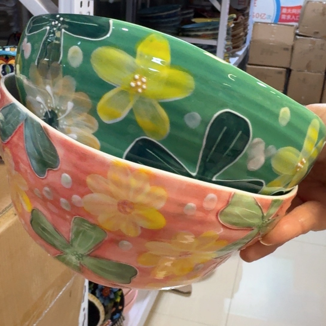 陶瓷濑户烧7英寸葫芦碗两只看图