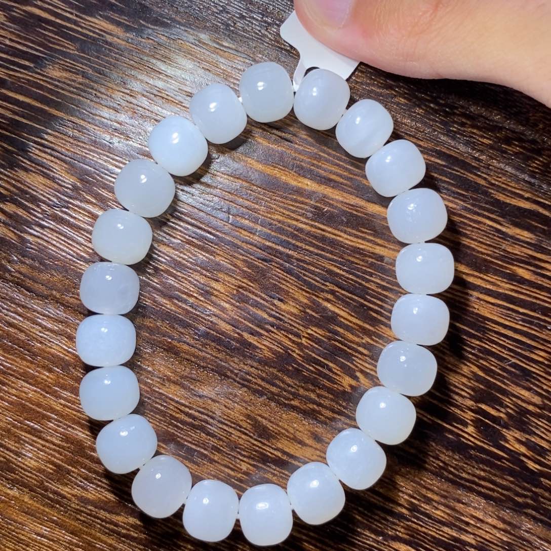 手链未镶嵌和田玉10mm老型微瑕款