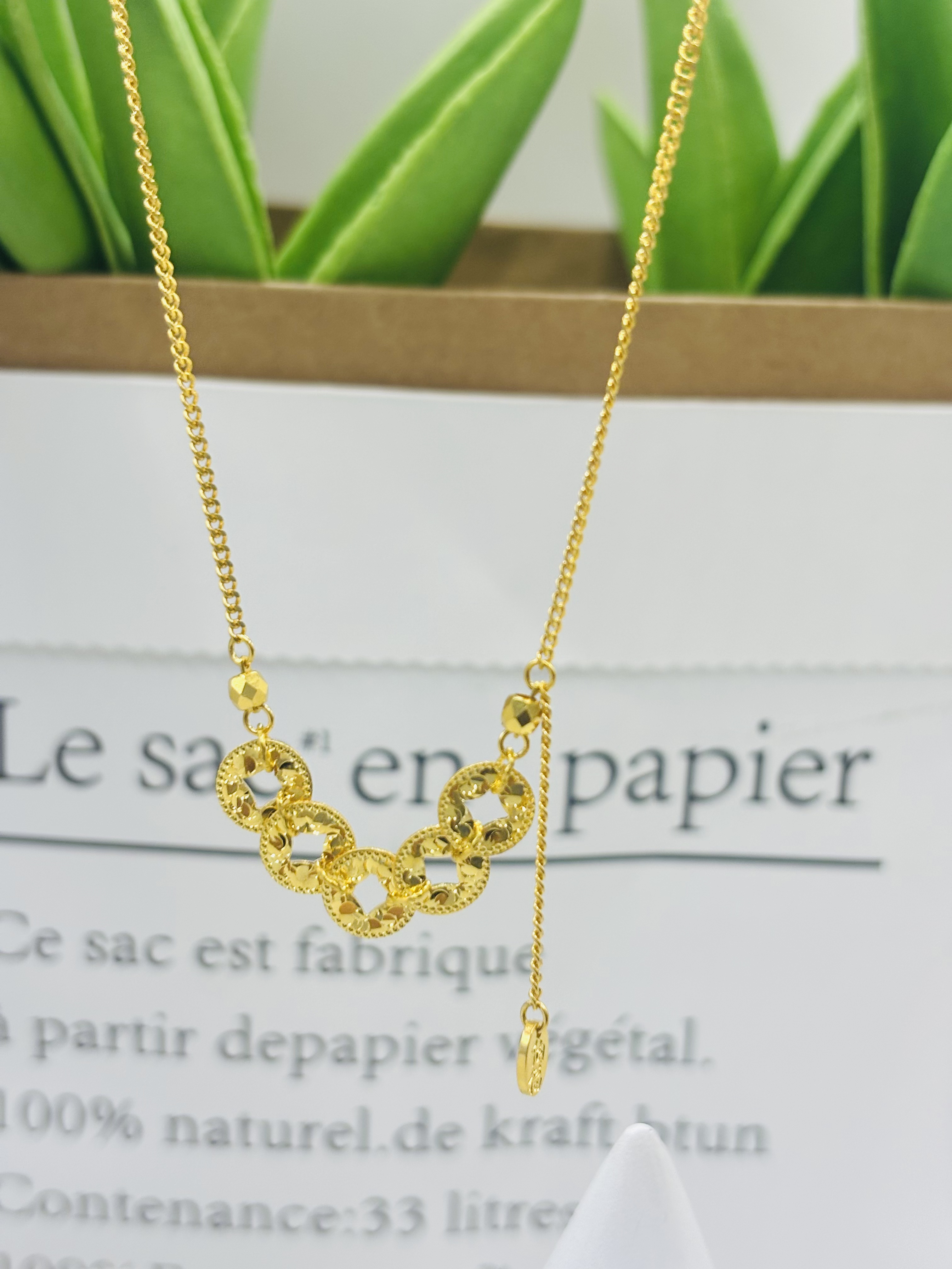 SUNFEEL/赛菲尔【二店】足金999有钱花项链五帝币套链时尚精致礼物