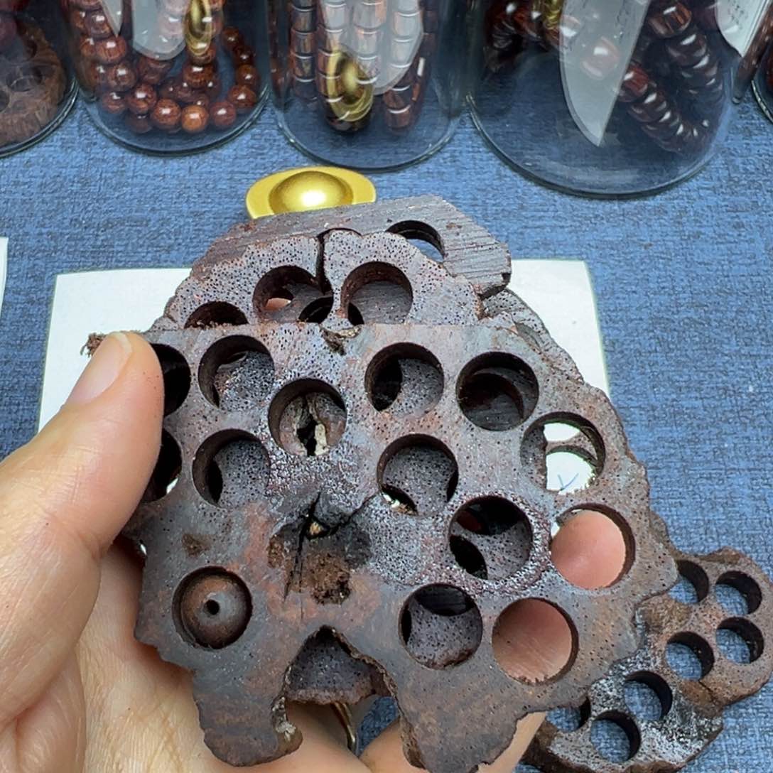 木海南红降花梨公碎料藕片一片