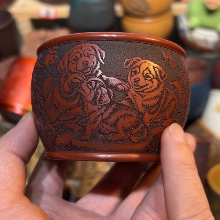 紫砂茶杯宜兴紫砂主人杯