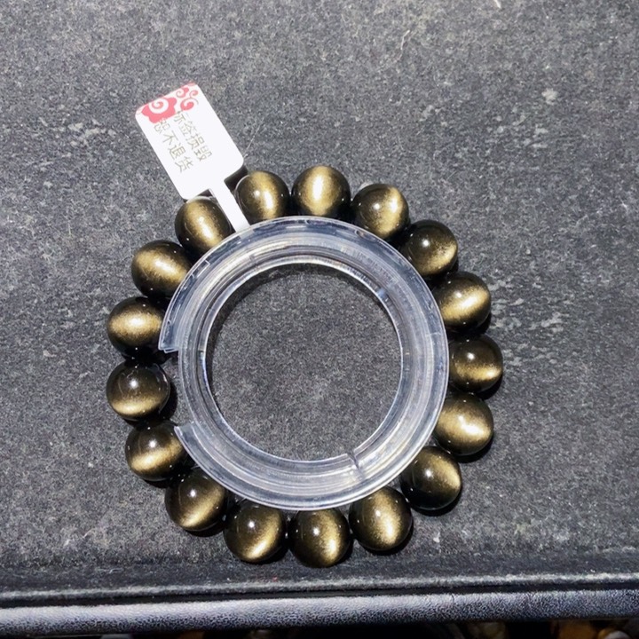 黑曜岩手串未镶嵌梦**朝