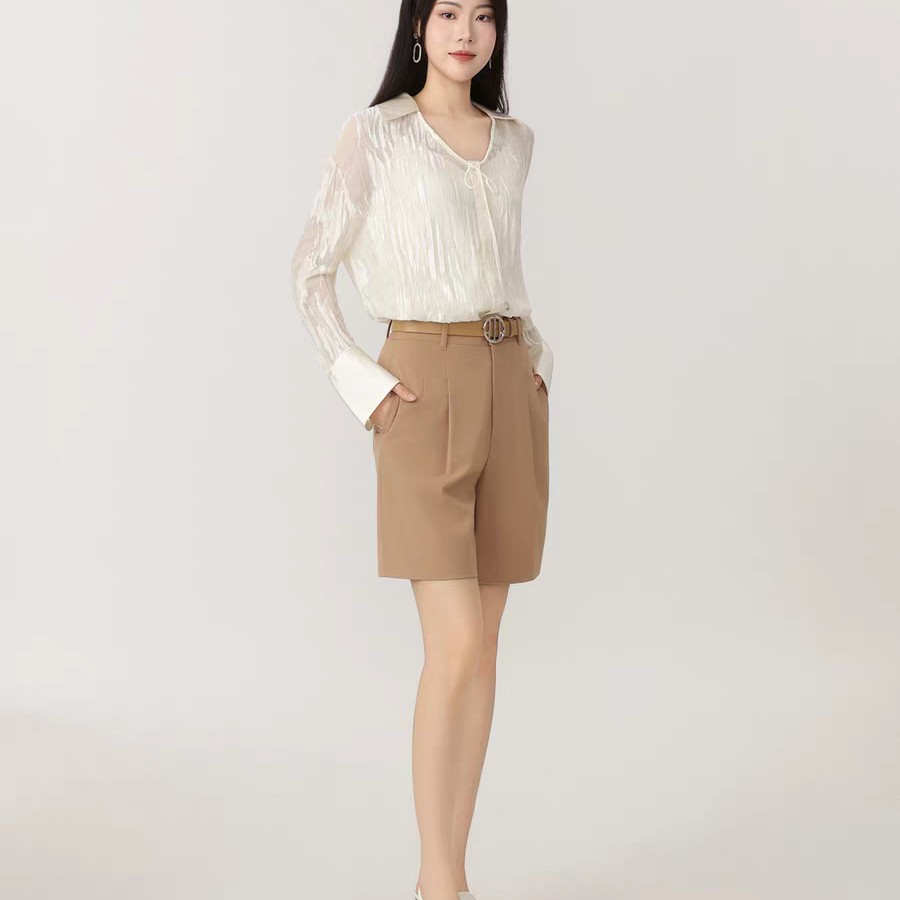Girdear/哥弟【光影阑珊】优雅通勤高级感衬衫女士附内搭130061