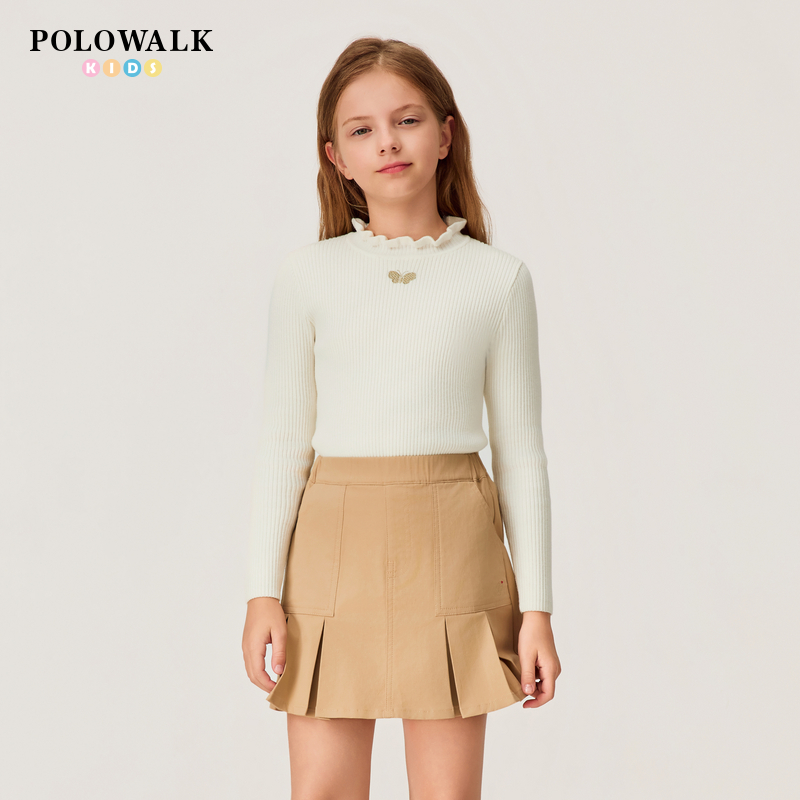 POLOWALK童装女童针织衫2025秋冬女童长袖时尚针织衫AMRW535C0011