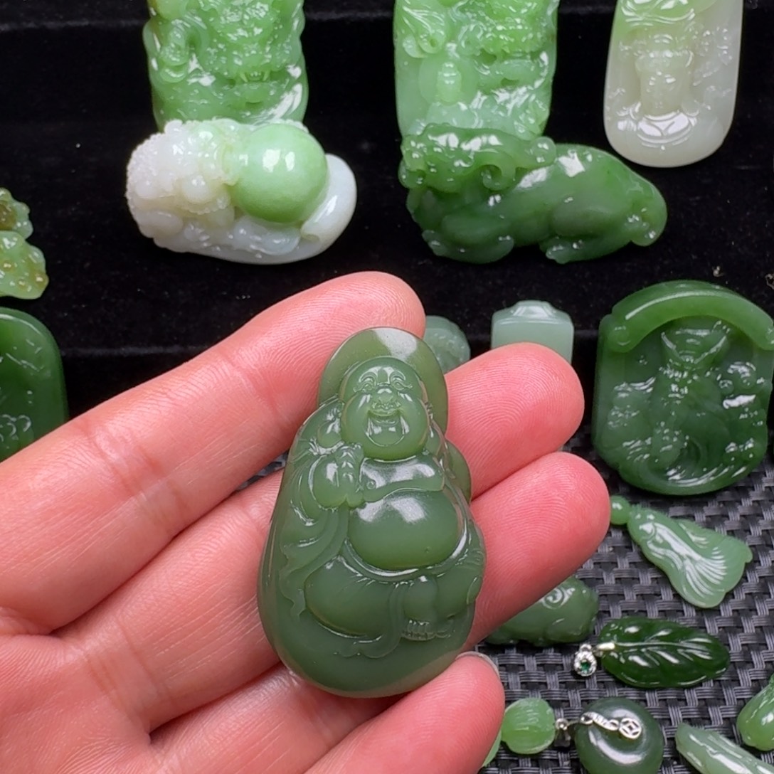 和田玉（碧玉）未镶嵌吊坠(不含链)