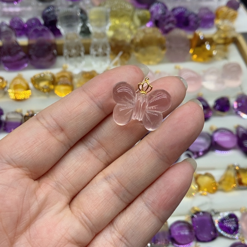 【闪购商品】水晶水晶吊坠18K金镶嵌