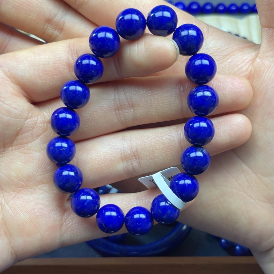 千***集青金石未镶嵌圆珠手串10+