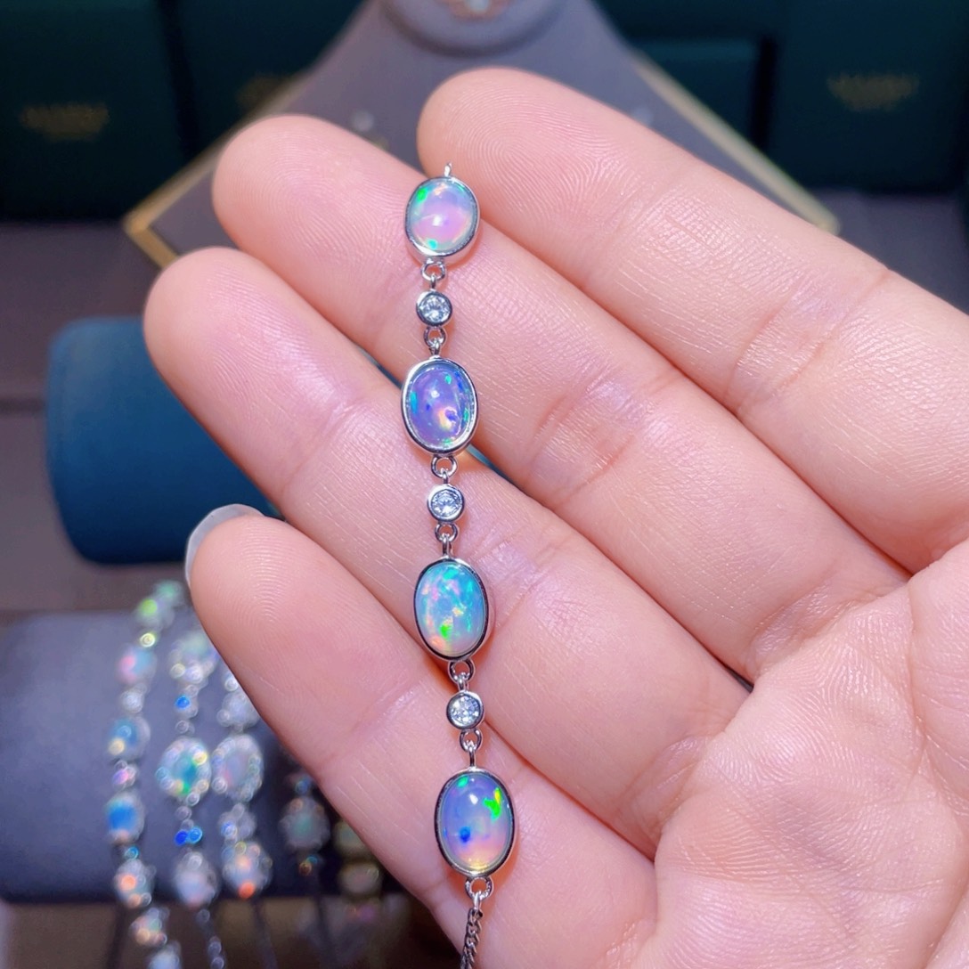 欧泊手链）银S925镶嵌c*e