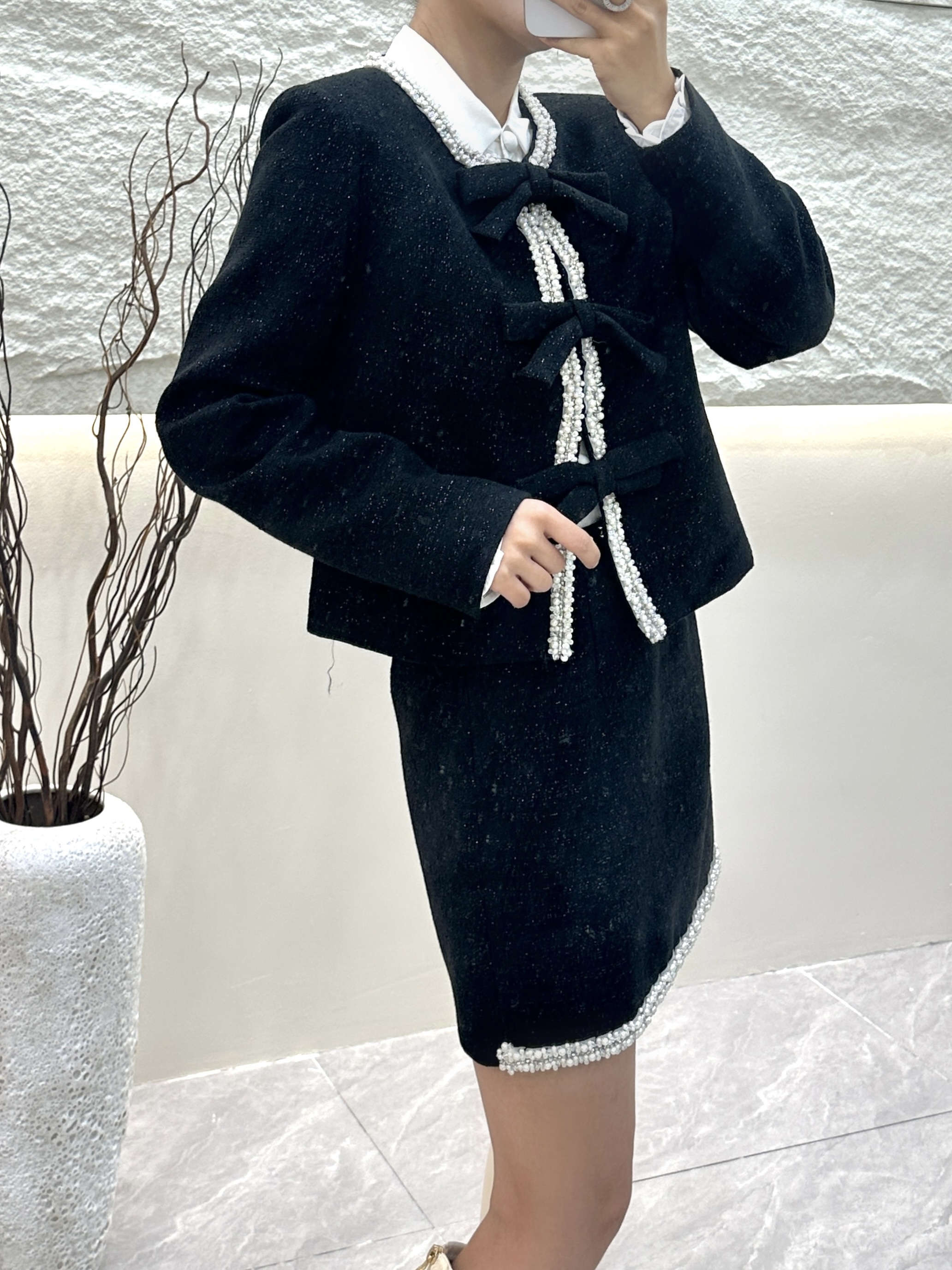 A163【墨夜珠华】大梵定制秋冬新款高级气质小香风套装