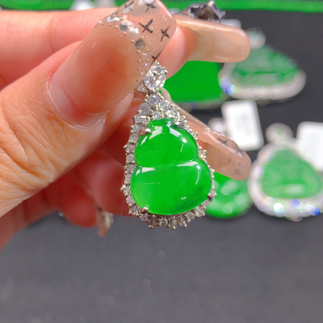 翡翠颈饰银S925镶嵌1111111111111