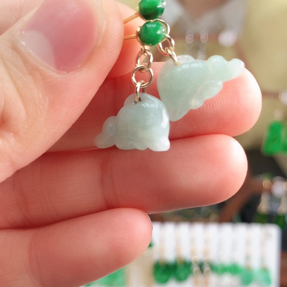 翡翠耳饰未镶嵌耳饰