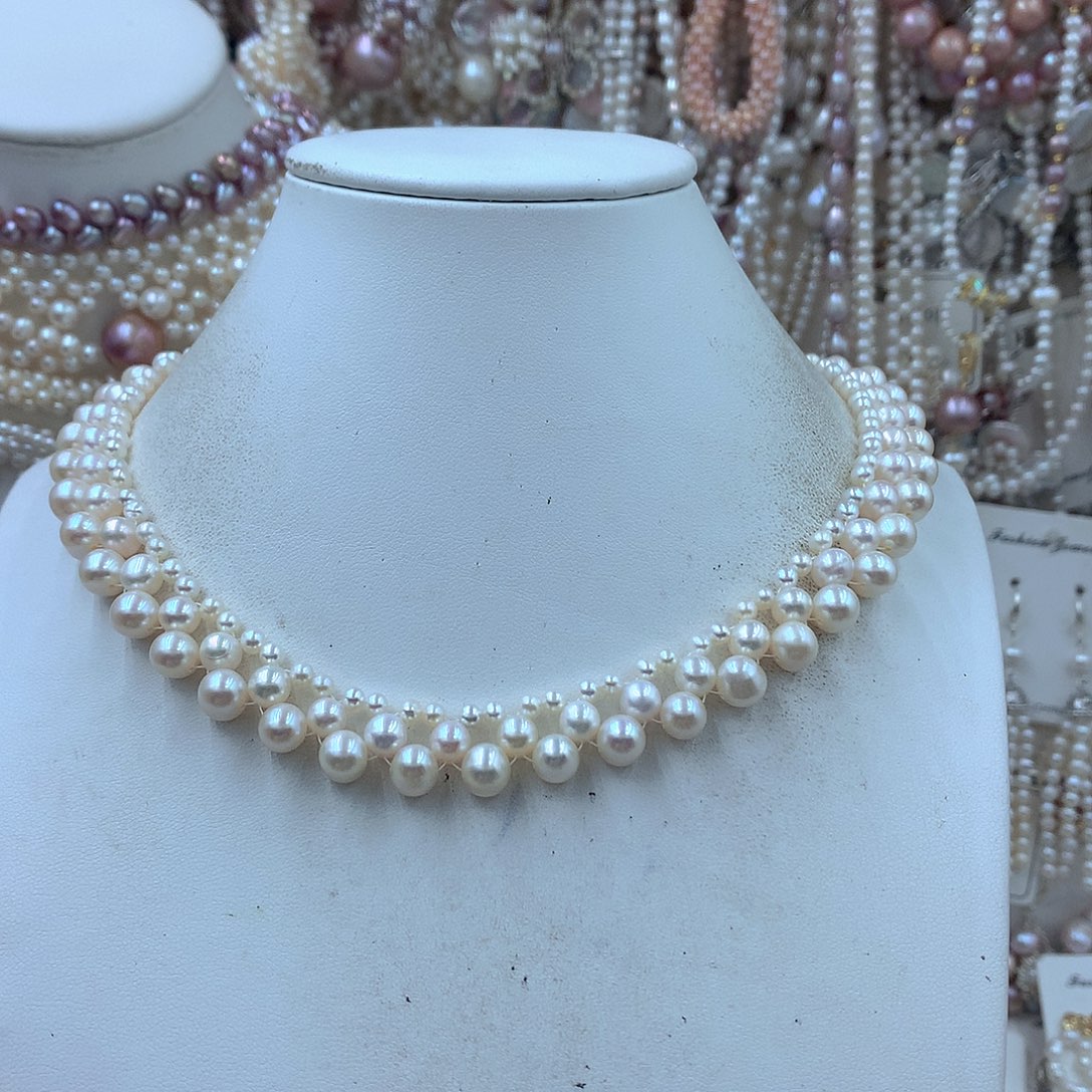 淡水珍珠耳饰银S925镶嵌