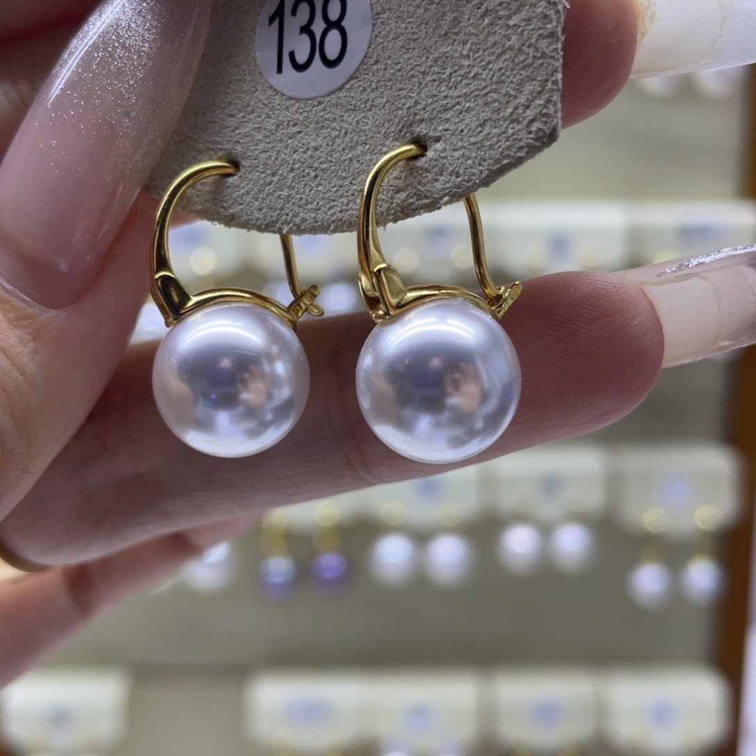 淡水珍珠耳饰银S925镶嵌