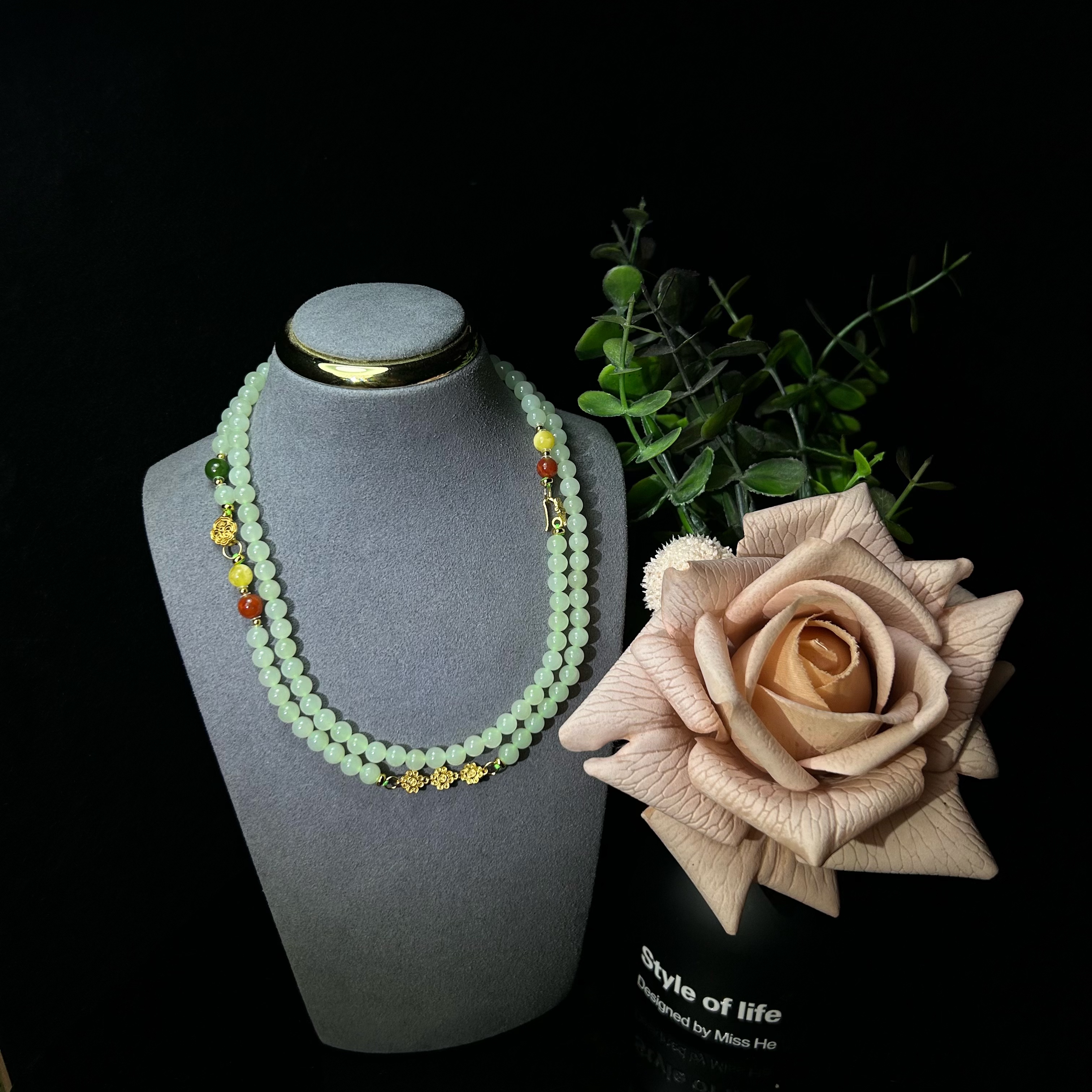 天然和田玉翠青diy项链02T(多样性发货)