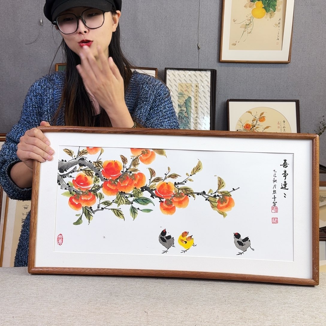 国画手绘带框尺寸： 36*69