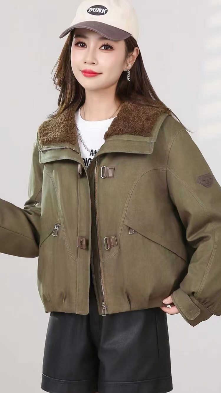 S299 工装风保暖翻领朋克风女装外套