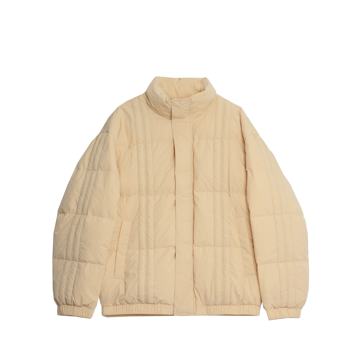 福利90白鸭绒简约时尚拼接条纹立领男羽绒服休闲潮流保暖轻奢外套