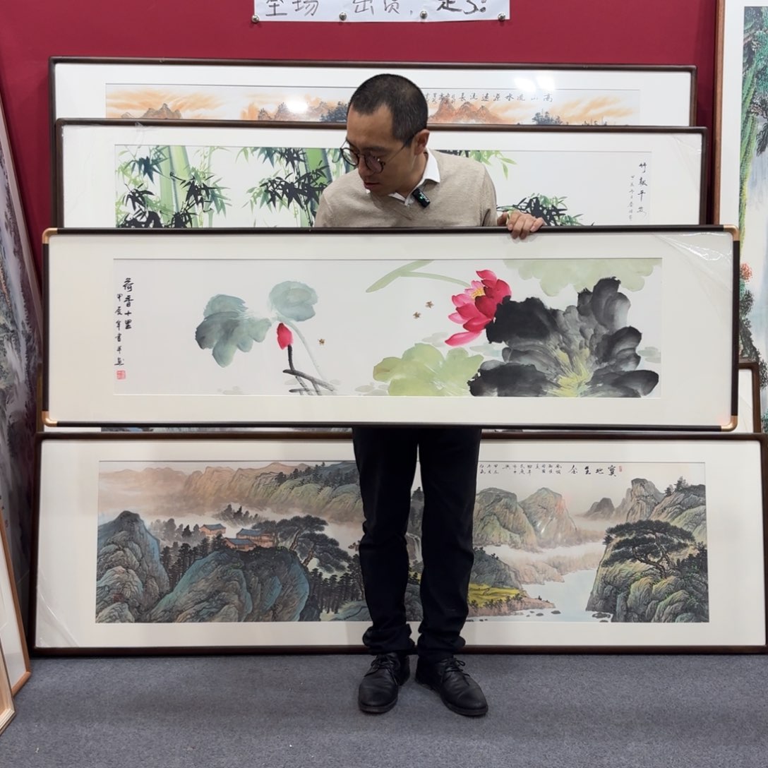 国画带框绘画160/45尺寸