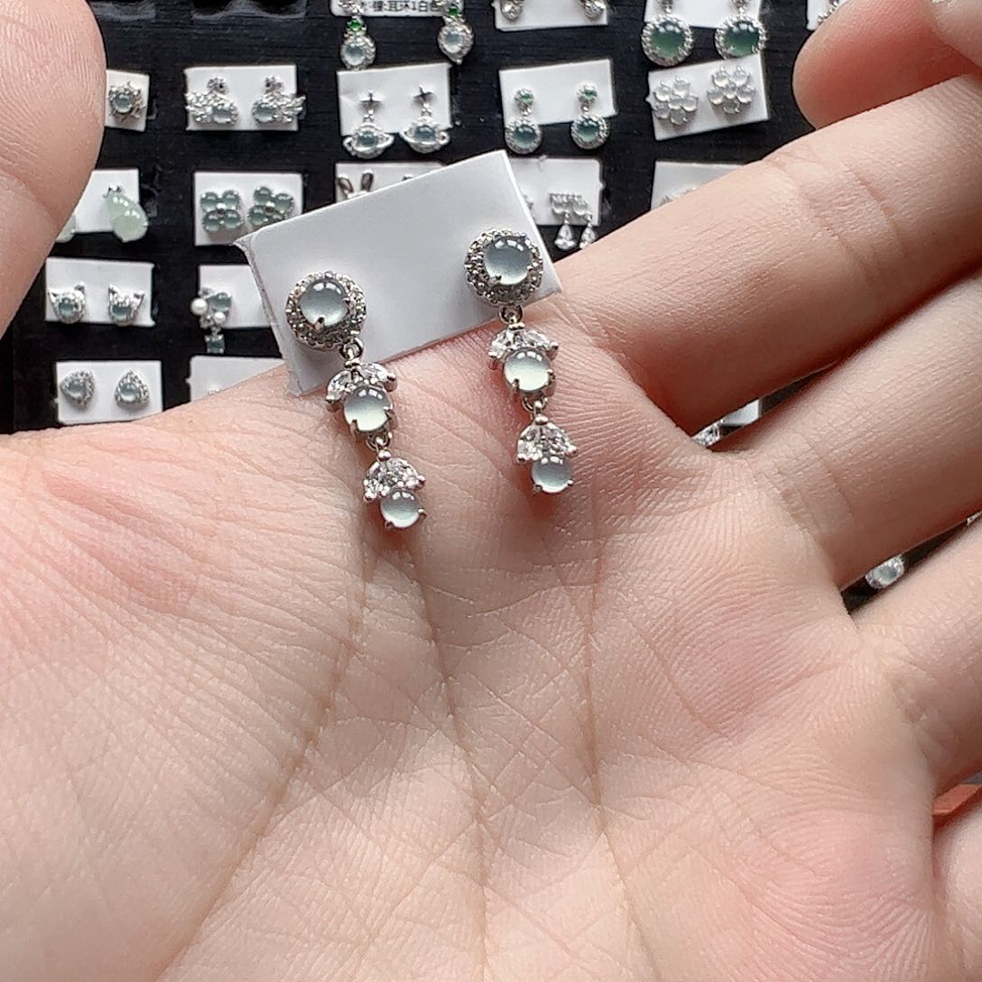 翡翠手链银S925镶嵌天然翡翠