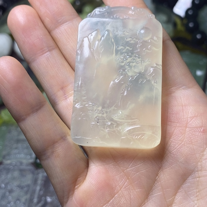 岫玉天然岫玉挂件未镶嵌人***@