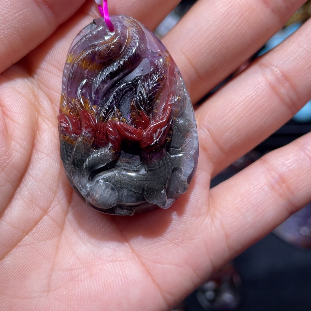 水晶颈饰未镶嵌快**香极光吊坠