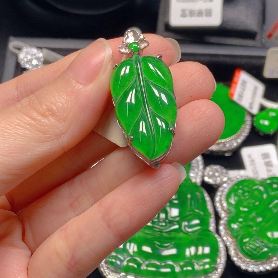 翡翠银S925镶嵌吊坠(不含链)