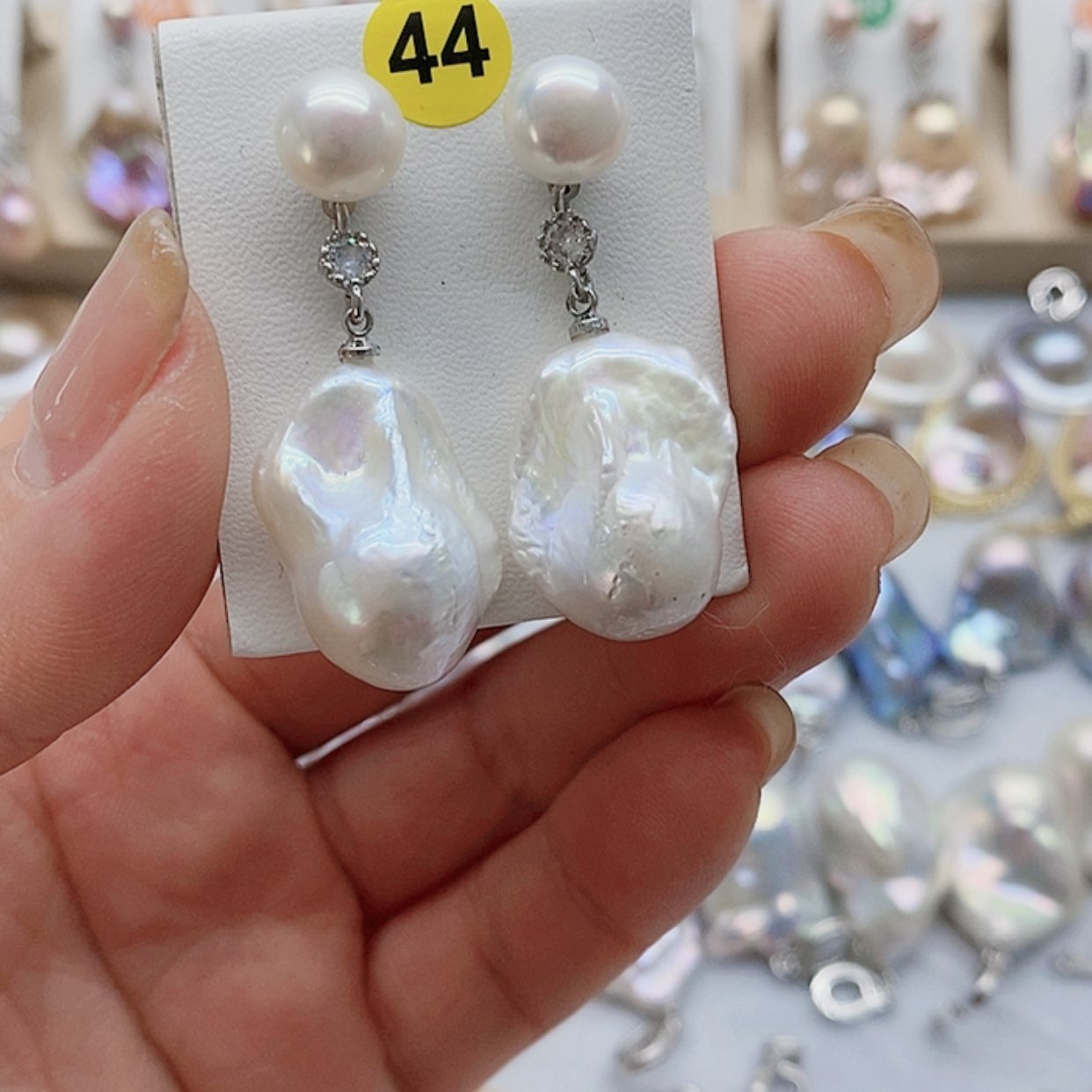 【闪购商品】淡水珍珠耳饰银S925镶嵌