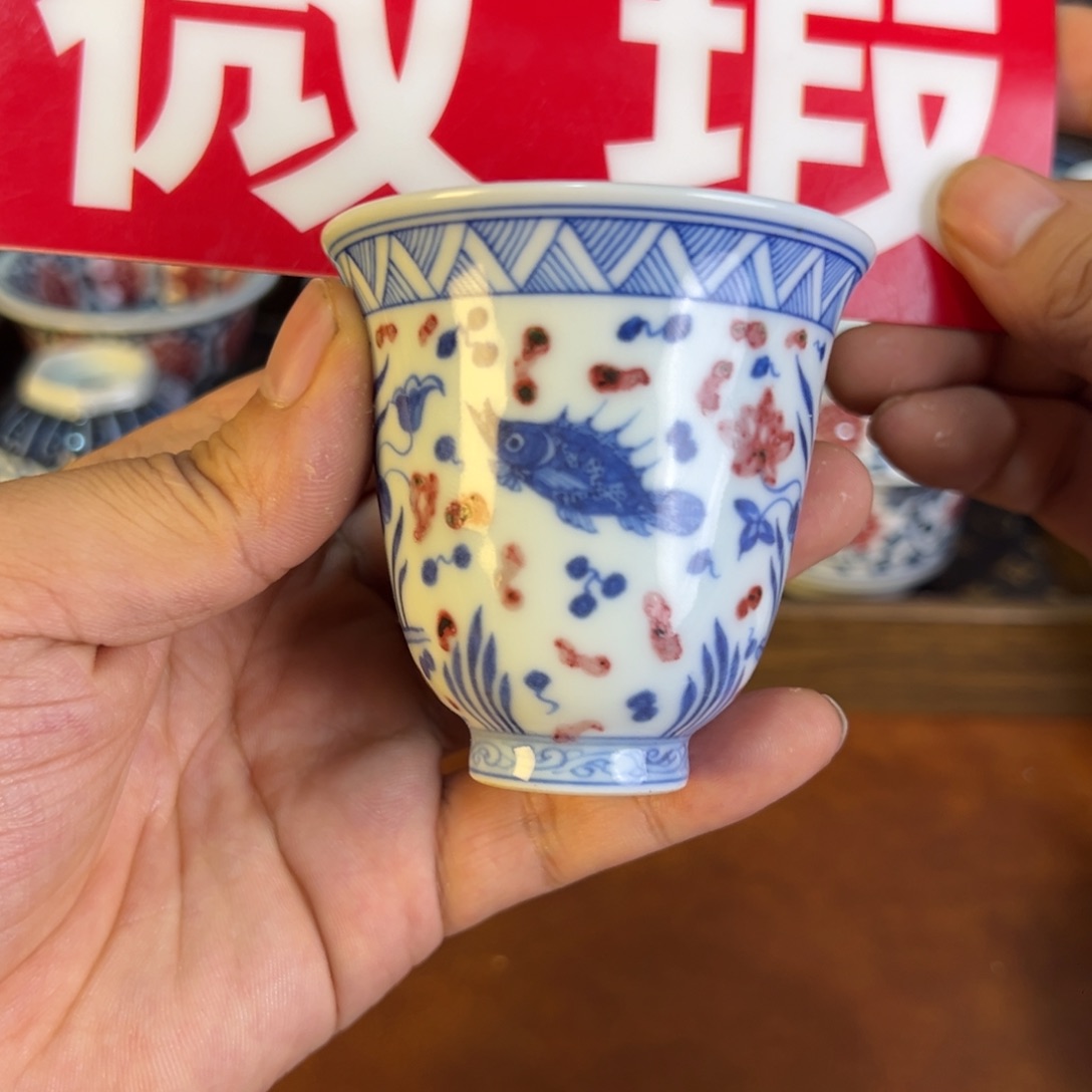 摆件微瑕景德镇手工手绘茶器百宝箱