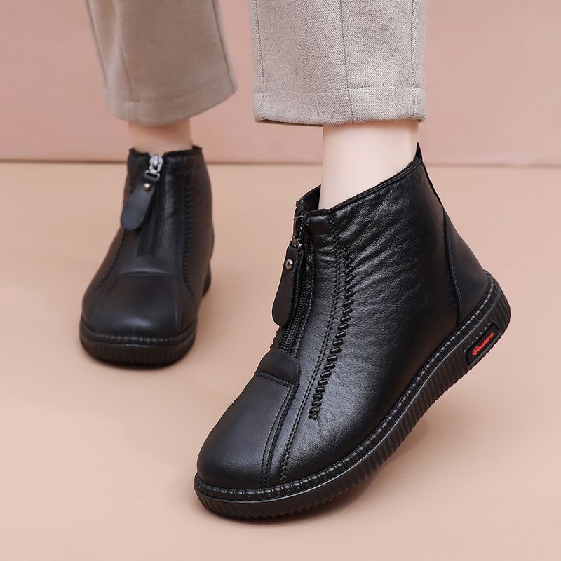 冬季新款女棉鞋布鞋防水妈妈鞋加厚加绒保暖防滑老人鞋棉靴