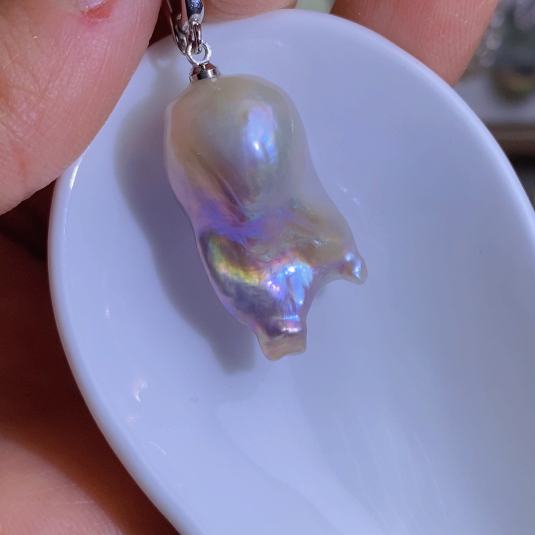 银S925镶嵌天然淡水珍珠淡水珍珠