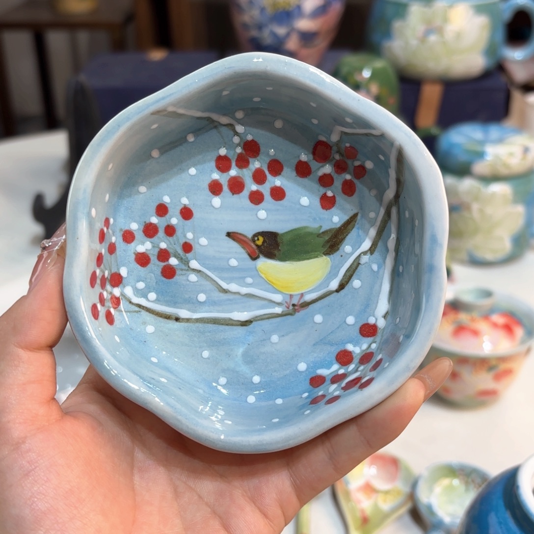 景德镇手绘高温釉下彩陶瓷茶具