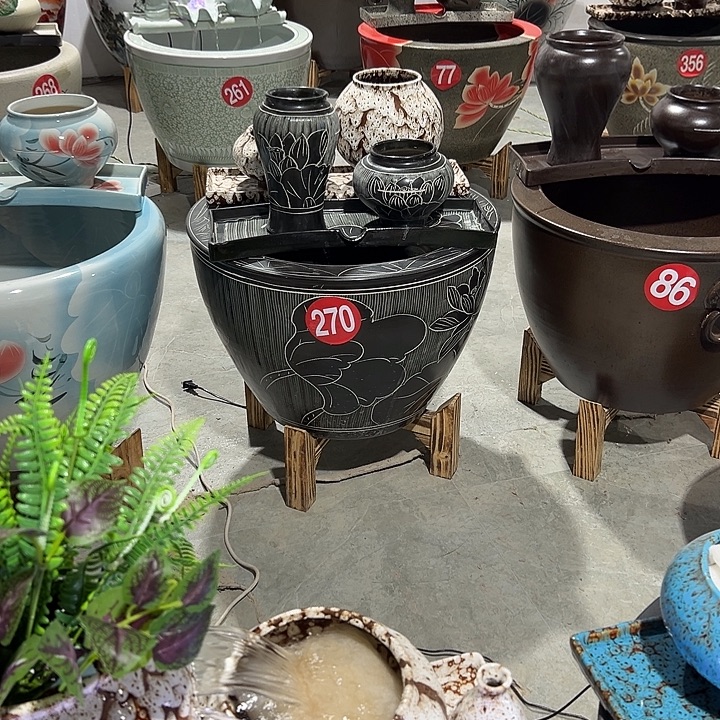 用***5景德镇陶瓷鱼缸艺术直径52高度32
