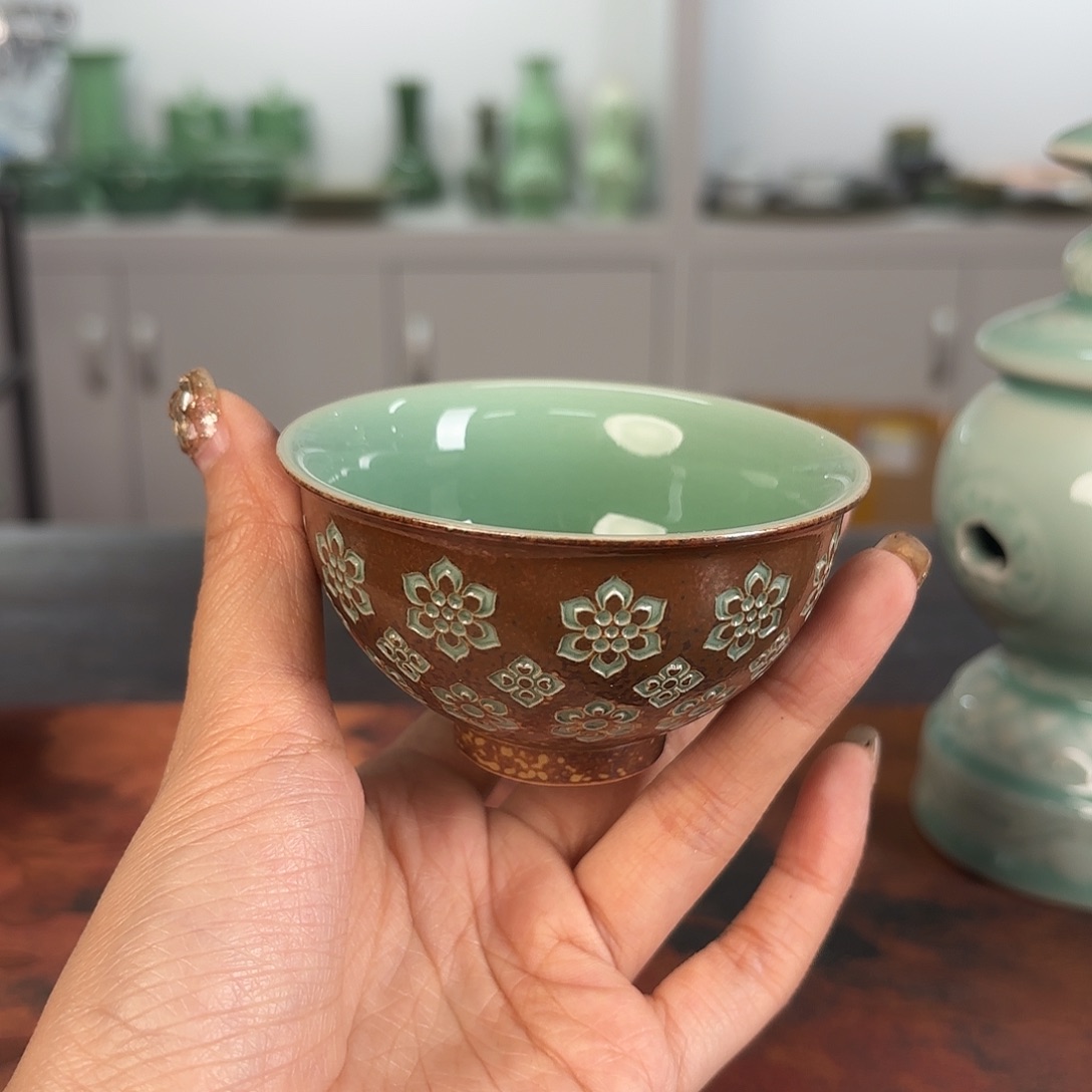 龙泉云间青瓷小米茶器