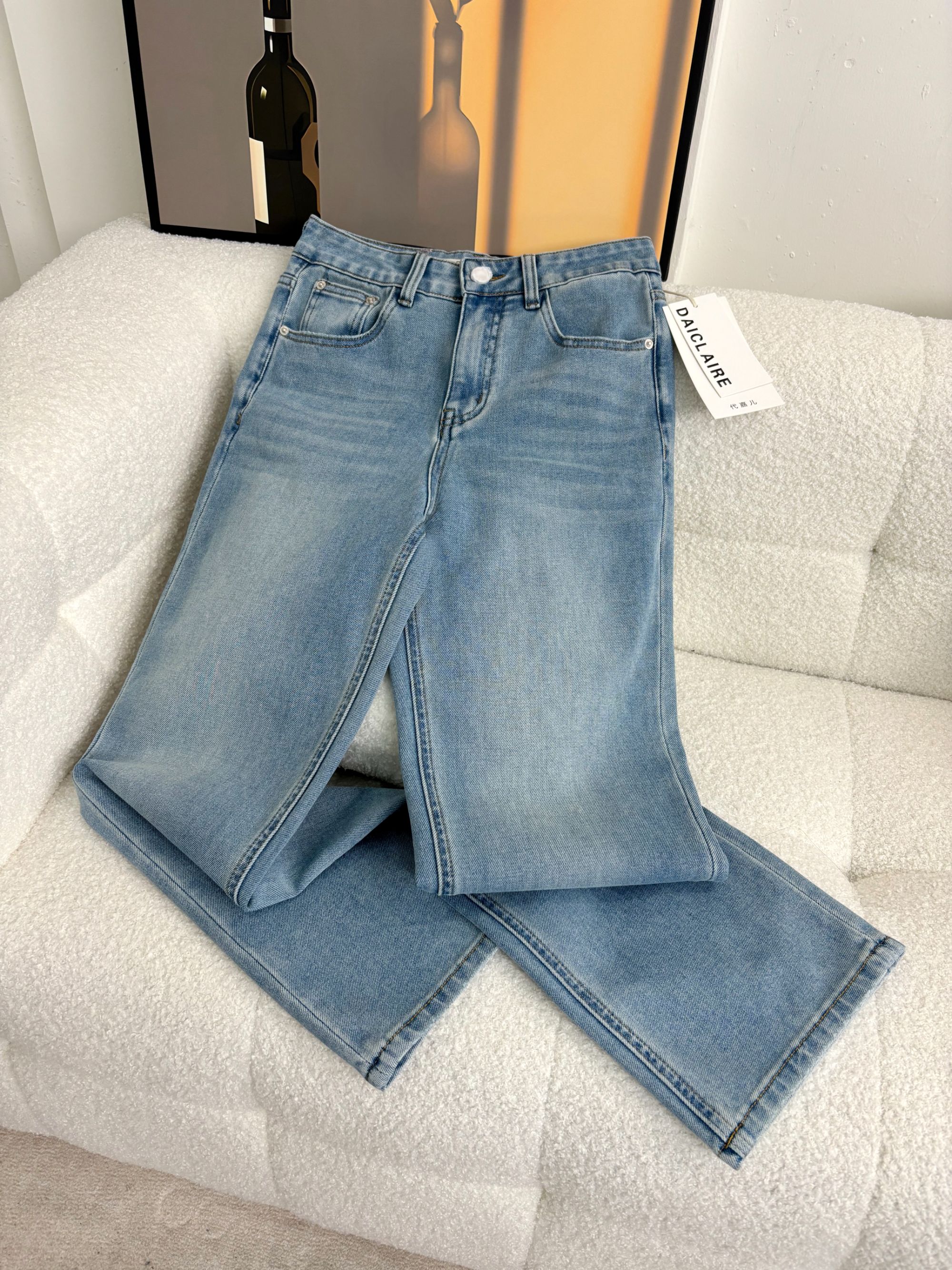 SU【282】代82 愫莉 MWMA超爆裤王粉标四面弹九分直筒牛仔裤~